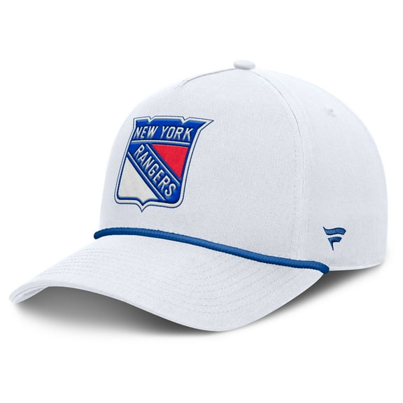 Men's Fanatics White New York Rangers Rope A-Frame Adjustable Hat