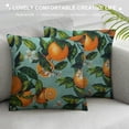 thumbnail image 3 of Leisuo  Orange Pillow Case Fruit On Tree Branch White Flower Green Leaves Citrus Decorative Throw Pillow Cover Square Cushion Canvas for Women Men White, 3 of 5