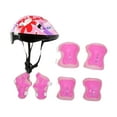 thumbnail image 1 of 7pcs/set para niños de bicicleta de bicicleta Padres de muñeca de muñeca transpirable Casco de skateboard Rosa, 1 of 8