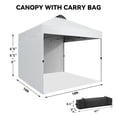 thumbnail image 3 of 10 x 10 Pop Up Canopy, All Season Instant Canopy with 2 Sidewalls and Vented Roof, Wheeled Carry Bag and Sandbag for Camping, Picnic, Party, White, 3 of 9