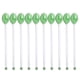 thumbnail image 3 of 10 cucharas mezcladoras de café de vidrio transparente resistentes al calor para café con leche Verde, 3 of 9