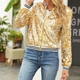 thumbnail image 2 of HXWCHs Women's Denim Jacket - Classic Outerwear for Women Versatile Everyday Layer Durable Denim Comfortable Fit L Gold, 2 of 5