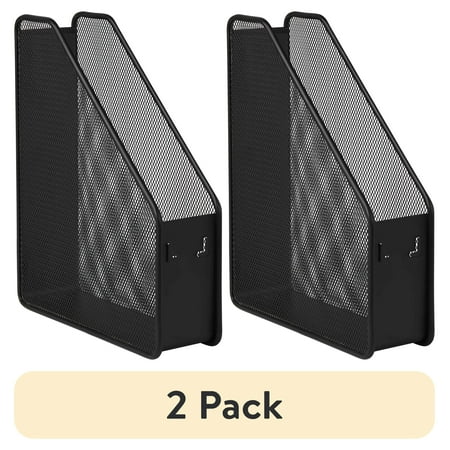 (2 pack) Pen+Gear, File Organizers, Metal Mesh Magazine File Holder, Black, One Compartment