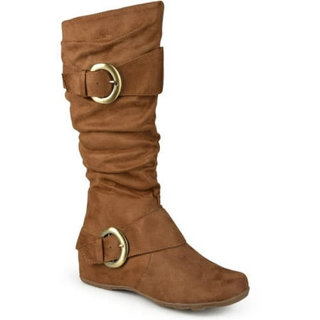 Brinley Co. Women's Buckle Accent Slouchy Mid-Calf Boots - Walmart.com