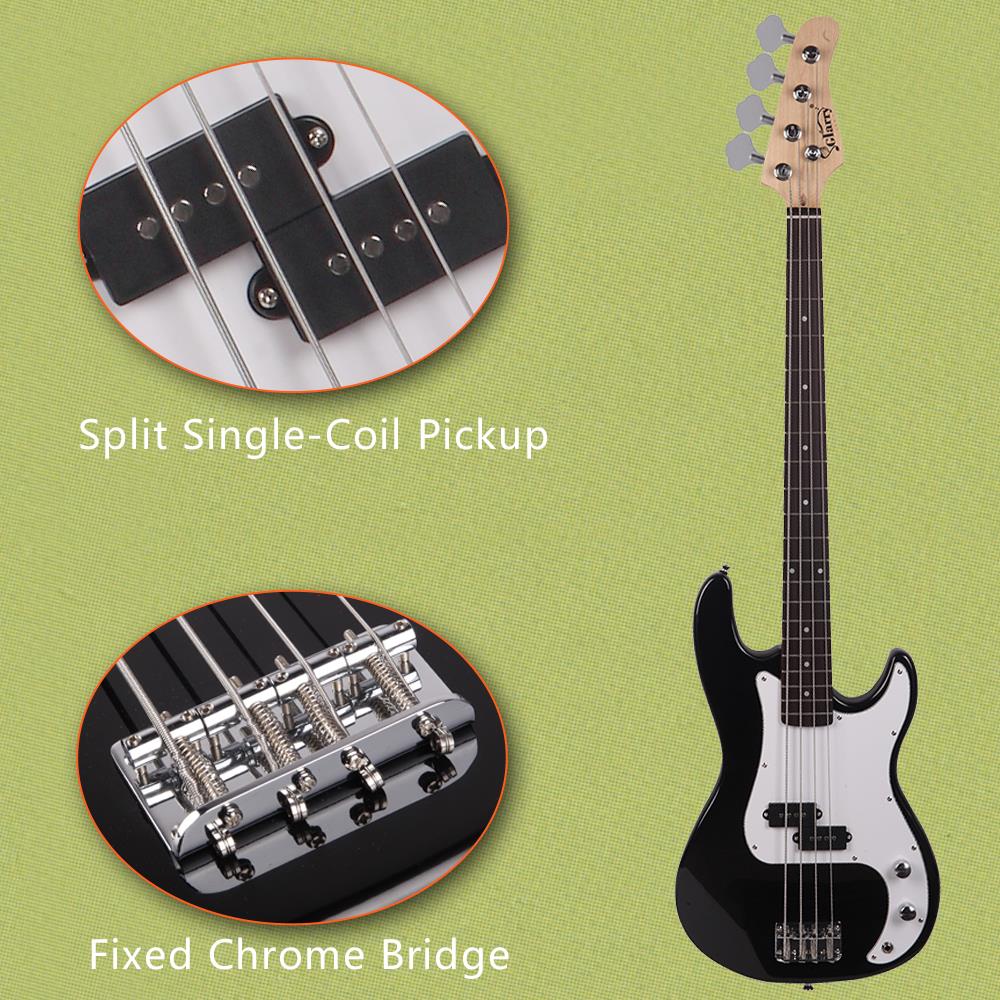 Glarry 45" Full-Size Electric Bass Guitar with Amplifier photo 4