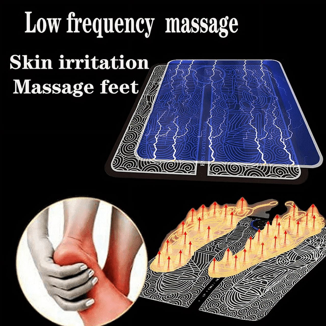 Electric Foot Massager Mat Pad USB LCD Portable Rechargeable for Men Women 6 Modes 9 Intensity Levels