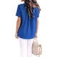thumbnail image 2 of Minnieouse Camisa de mujer con cuello en V Blusa de gasa Manga corta Color sólido Top casual Prendas para la parte del cuerpo azul SG Minnieouse AP003271-29, 2 of 5