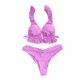 thumbnail image 5 of Traje de baño de 2 piezas para mujer, trajes de baño para mujer, bikinis casuales de moda con volantes y abertura de color liso para mujer., 5 of 7