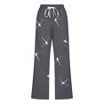 thumbnail image 4 of YDLCAFD Women's Spring And Summer Printed Lace Up Pocket Loose Wide Legged Capris (3), 4 of 4