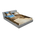thumbnail image 2 of Ambesonne Galaxy Fitted Sheet & Pillow Sham Set, Abandoned Tunisian Set, Queen, Brown Blue, 2 of 2