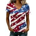thumbnail image 3 of DHFJKG V Neck T Shirt Women Short Sleeve Independence Day US National Flag Tees 250 Years Anniversary USA Shirts, 3 of 5