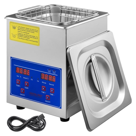 2L Ultrasonic Cleaner - Digital Sonic Parts Washer for Jewelry, Watches, Glasses - 40kHz Stainless Steel Professional Cleaning Machine with Timer - 110V