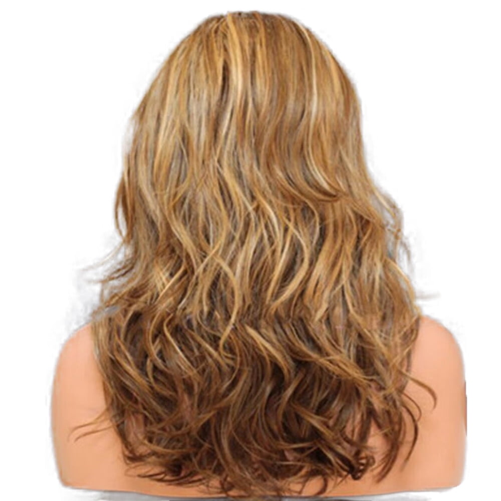 SUCS 60cm Women's Heat Resistant Hair Blonde Long Curly Full Wig