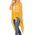 thumbnail image 2 of Open Front Draped Sheer Lightweight Cardigan Long Vest Little Bird Print, 2 of 3