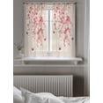 thumbnail image 5 of Pink Floral Blossom Curtains 54 Inch Length, Sheer Curtains for Bedroom Living Room Window Spring Pastoral Botanical Vintage Rod Pocket Drapes Kitchen Curtains Small Half Window 42"x54" 2 Panels, 5 of 6