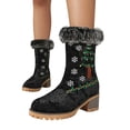 thumbnail image 7 of Christmas Women's Shoes Embroidered And Winter Warm Cotton Boots Woolen Boots Thick Heels Short Boots, 7 of 7