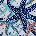 thumbnail image 5 of Awypu Sky Blue Nautical Starfish Beachy Coastal White Navy Sea Star Shower Curtain Set White, 5 of 7