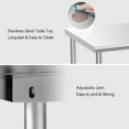 thumbnail image 2 of ROVSUN 48'' x 24''Stainless Steel Metal Table Adjustable Under Shelf, 2 of 7