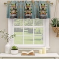 thumbnail image 2 of Bathroom Frog Curtain Valances for Windows, Kitchen Valance Window Treatments Panel 2 Pack, Toilet Animals Vintage Rod Pocket Short Curtains for Bathroom Bedroom 54 x 18 Inch, 2 of 8