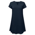 thumbnail image 3 of CHGBMOK Plus Size Cotton Linen Dresses for Women V-Neck Short Sleeve Summer Midi Dress, 3 of 6