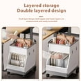 thumbnail image 3 of Carrito de Servicios Públicos, Carrito de Almacenamiento Móvil de Doble Capa, UNA Capacidad de Carga Fuerte de Carga Multifuncional Con 4 Ruedas para Sala de Estar, 3 of 7