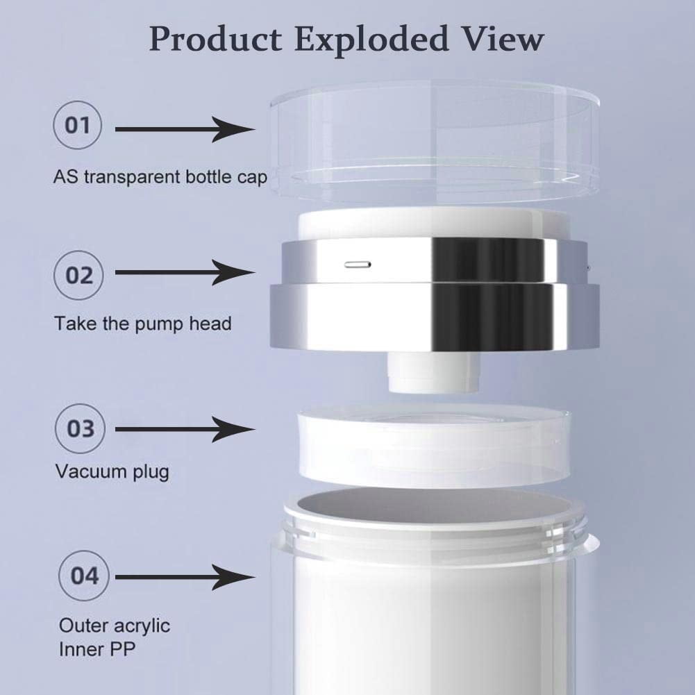 Cream Jar Vacuum Bottle, Airless Pump Jar Bottles Lotion Dispenser With Empty Travel Spray Bottle