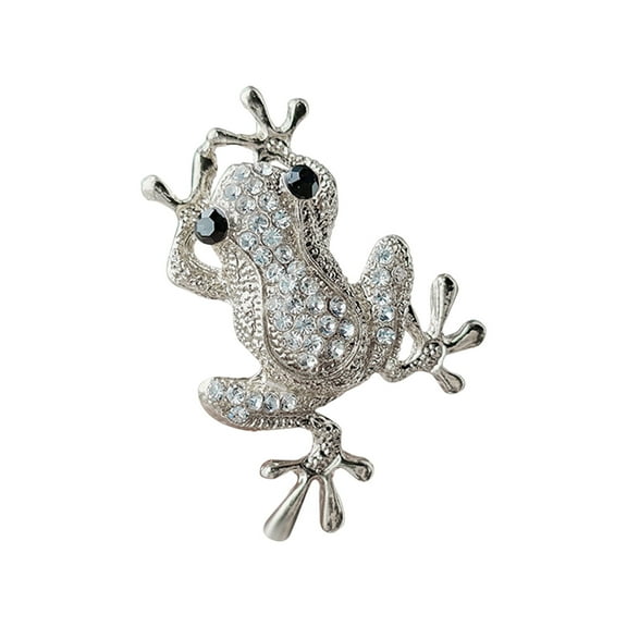 Lifetechs Unisex Brooch Frog Shape Alloy Rhinestone Decor Anti-slip Bag Coat Collar Hat Scarf Decoration Clothes Pin Party Prom Garment Jewelry