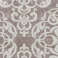 thumbnail image 3 of HomeRoots 676952 5 x 8 ft. Taupe & Ivory Damask Washable Machine Made Rectangle Area Rug with UV Protection, 3 of 9