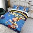 thumbnail image 3 of Las Aventuras de Pinocho Conjunto de sábanas temático, trío de piezas, cómodo y amigable con la piel, diseño único, regalo de decoración para el hogar para familiares, amigos y fans,135cm *200cm, 3 of 6