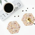 thumbnail image 4 of Lsque UAE Travel1 Pattern 4" Drink Coasters Set of 4, PVC Leather Absorbent Coasters, Table Coaster Set Decorative Coffee Cup Coasters Housewarming Gift -Hexagon, 4 of 6