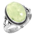 thumbnail image 1 of 925 Silver Ring For Women - Men Green Natural Prehnite Stone Silver Ring Size 10 Hand Made Silver Ring Size 10 Gift For Ladies On Christmas 925 Silver Jewelry With Gemstone, 1 of 6