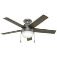 thumbnail image 2 of Hunter Anslee Ventilateur de Plafond Profil Bas 46 Pouces avec Lumière DEL et Chaîne de Tirage, Argent, 2 of 10