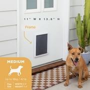 Hakuna Pets White Essential Medium Pet Door for Screens, Doors & Walls up to 2.76 Thick, for Dogs and Cats up to 42 lbs