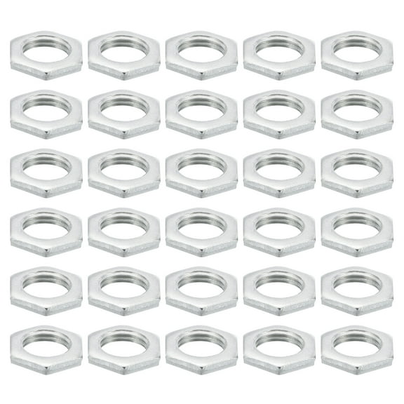 Uxcell M10x1.0 Steel Hex Nuts 60 Pcs Metric Thread Zinc Plated Finished Hardware Nuts Screw Bolt Fasteners 2mm Tall