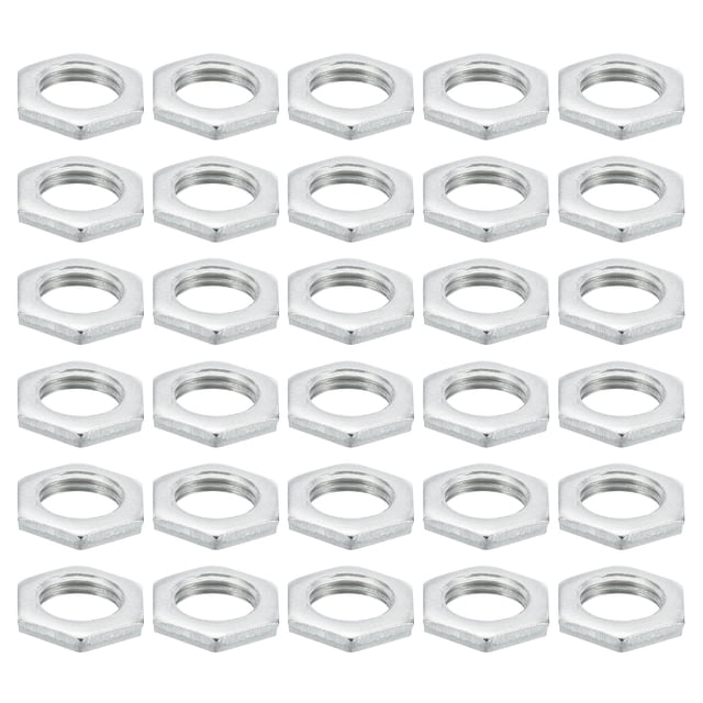 Tuercas Hexagonales de Acero Uxcell M10x1.0 60 Pcs Hardware de Rosca Métrica Acabado Galvanizado 2mm de Alto
