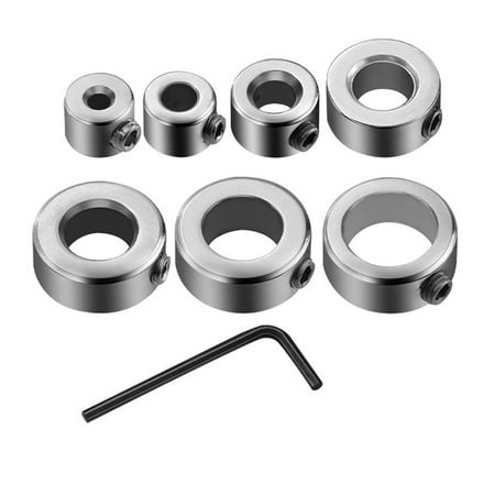 

7Pcs Tools Drill Bit Accessories Depth Stop Collar Set Locator Durable Heat Resistance Steel Ring Positioner