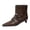 Brown, variant on High Heels Boots for Women 3CM Stiletto Pointed Toe Retro Pleats Fashion Toing Out Work Office Ankle Boot