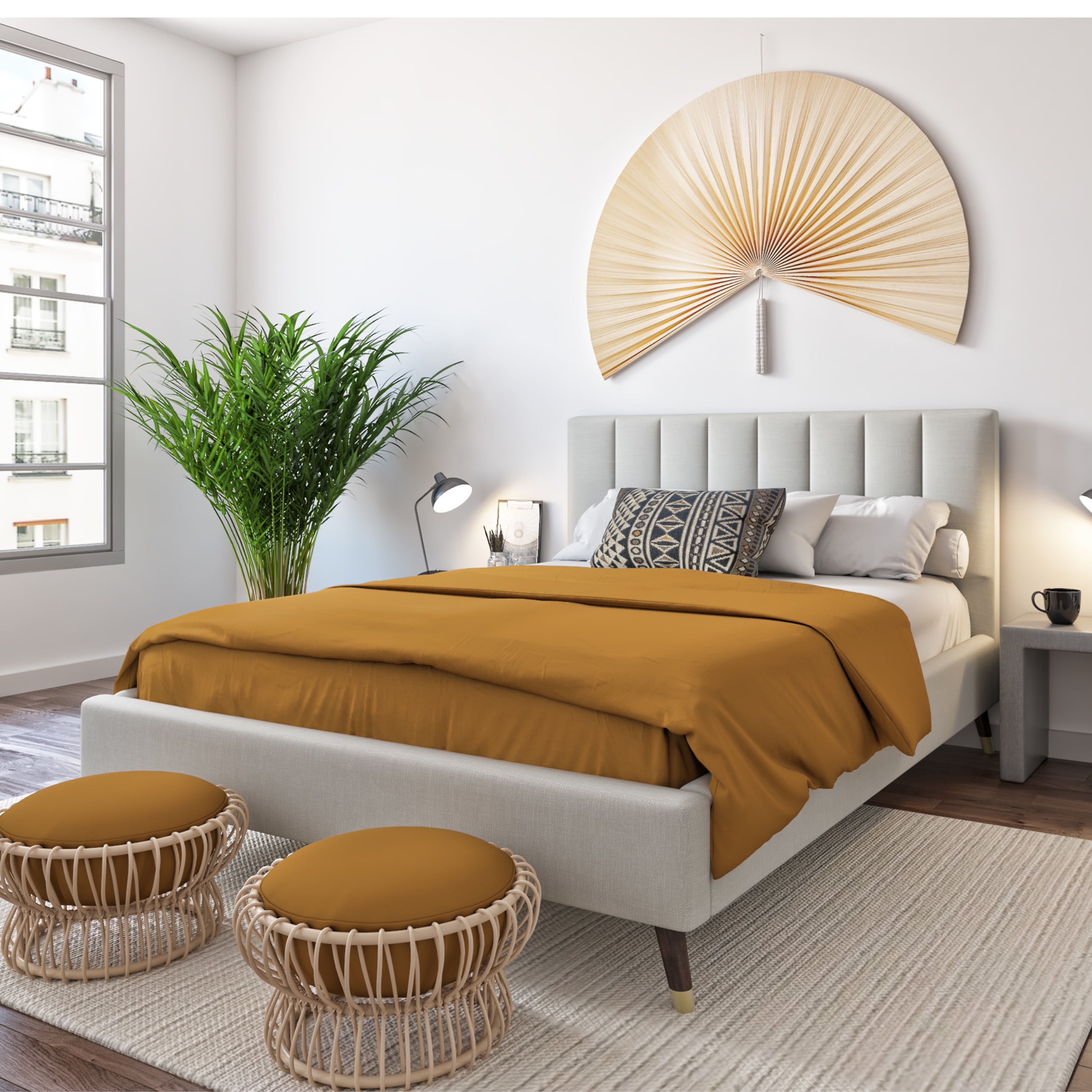 mid century bed