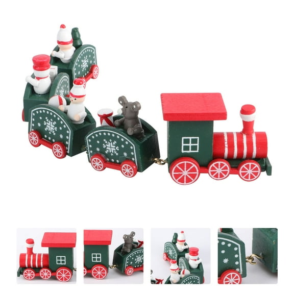 HOOWIFFY Mini Christmas Train Set Wooden Snowman Christmas 1Pcs 9.96X2.09X1.1In