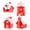 Red, variant on Gymnture christmas 4Pcs Mini Christmas Village Houses - Random Style