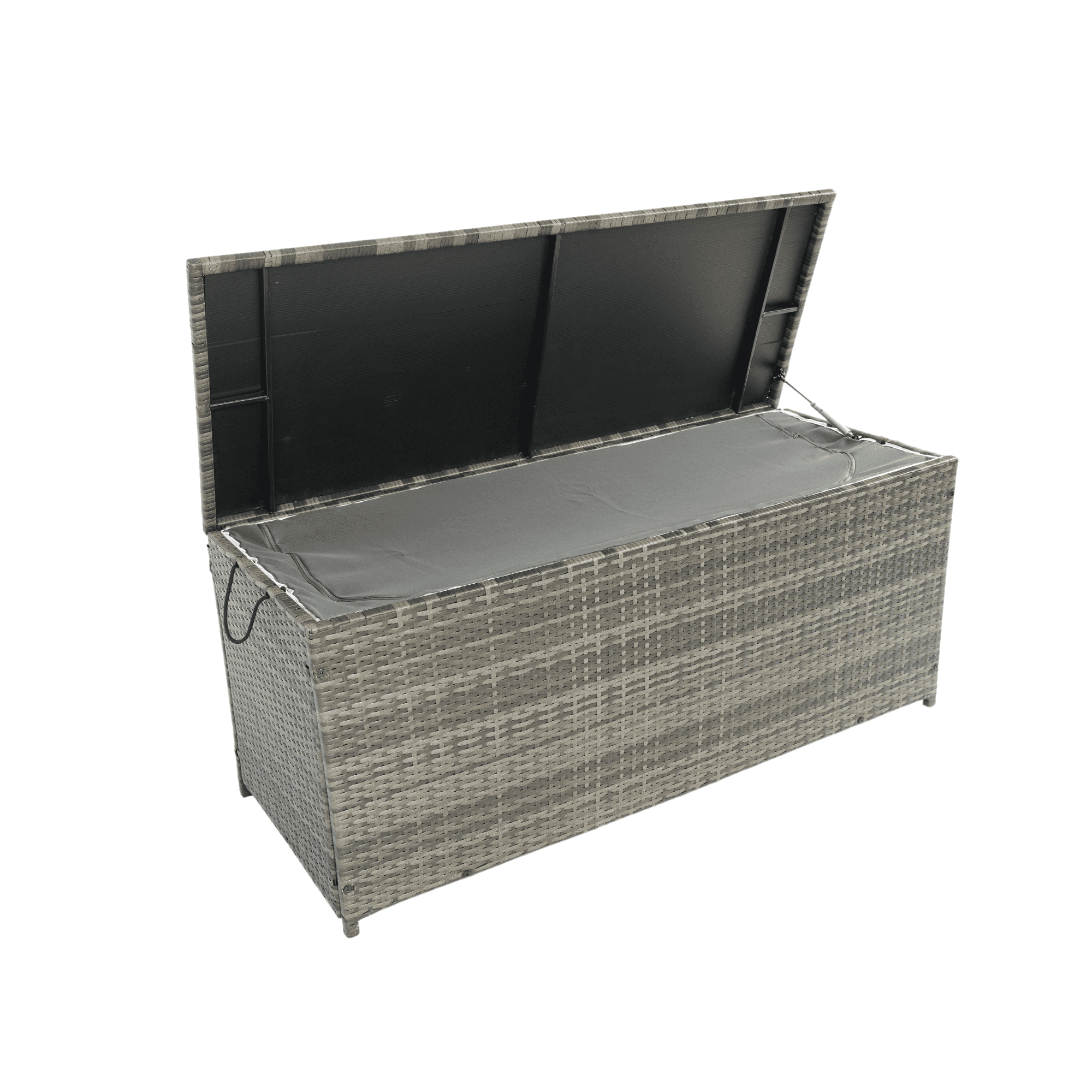 Aimee Lii Outdoor Storage Box, 113 Gallon Wicker Patio Deck Boxes with Lid, Outdoor Toy Storage for Kids, Gray