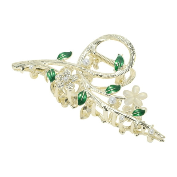 Unique Bargains 1 Pc Grace Flowers Hair Clips for Home Gold Tone