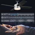 thumbnail image 5 of 44 inch Brushed Nickel and Black Ceiling Fans with Lights and Remote, Low Profile, Modern, Ceiling Fan, Bedroom, Indoor, Outdoor, Home, Fandelier, LED, Dimmable, Quiet Reversible, 1084, 5 of 5