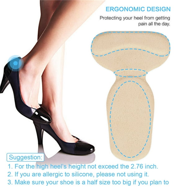 2 Pairs Women Heel Pads Grips Liners Back Heel Cushion Insoles for High