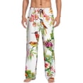thumbnail image 1 of Kdxio Birds And Flowers Pattern Men's Pajama Pants, Elastic Waist with Drawstring and Pockets, Comfortable Loungewear-Medium, 1 of 6