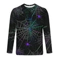 thumbnail image 5 of Zylanna Men's Long Sleeve T-Shirts, Homewear Loose Crew Neck Halloween Print Casual Tops for Men Black, 5 of 5