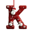 thumbnail image 2 of Red Initial Christmas Ornament for Tree 2D Acrylic Personalized Snowman Decorative Monogram Pendant, 26 Letters Christmas Hanging Decorations for DIY Crafts Xmas Home Decor， Letter K, 2 of 6