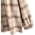 thumbnail image 5 of Women's Plaid Long Sleeve Button Down Wool Blend Shirt Jacket Blouse, 5 of 5