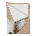 thumbnail image 2 of Animal Soft Flannel Fleece Throw Blanket, Puppy Portrait Little Furry Friend Dog Pet Graphic Art, Cozy Plush for Indoor and Outdoor Use, 50" x 60", Pale Caramel Warm Taupe, by Ambesonne, 2 of 5