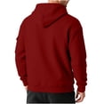 thumbnail image 5 of Hoodies for Men Oversized Fleece Lined Sweatshirt Drawstring Casual Hoodie Fall Hooded Pullover with Arm Pocket Red M, 5 of 6